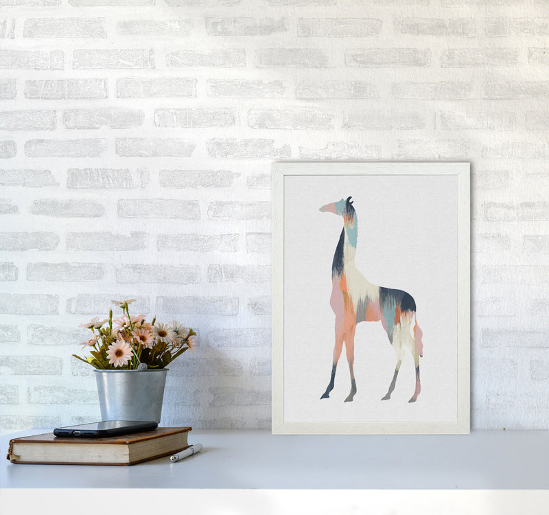 Pastel Giraffe Print By Orara Studio Animal Art Print A3 Oak Frame