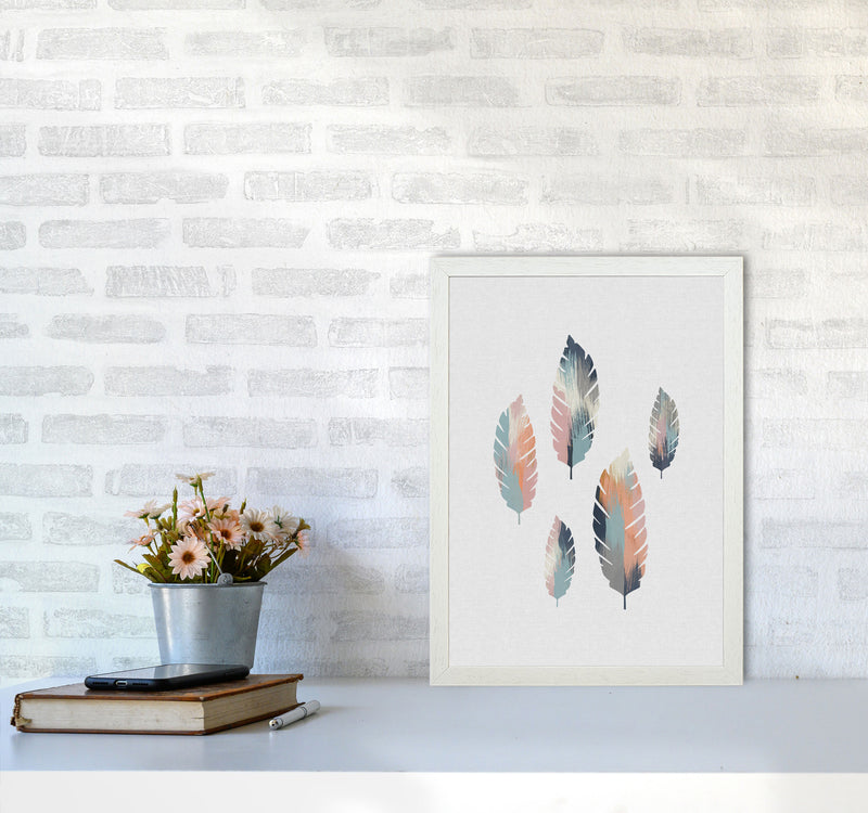 Pastel Leaves Print By Orara Studio, Framed Botanical & Nature Art Print A3 Oak Frame