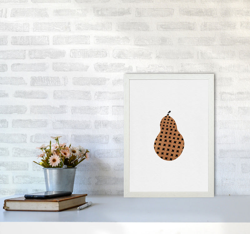 Pear Fruit Illustration Print By Orara Studio, Framed Kitchen Wall Art A3 Oak Frame
