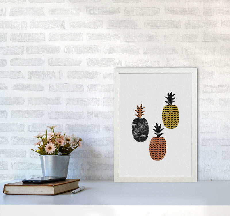 Pineapples Print By Orara Studio, Framed Kitchen Wall Art A3 Oak Frame