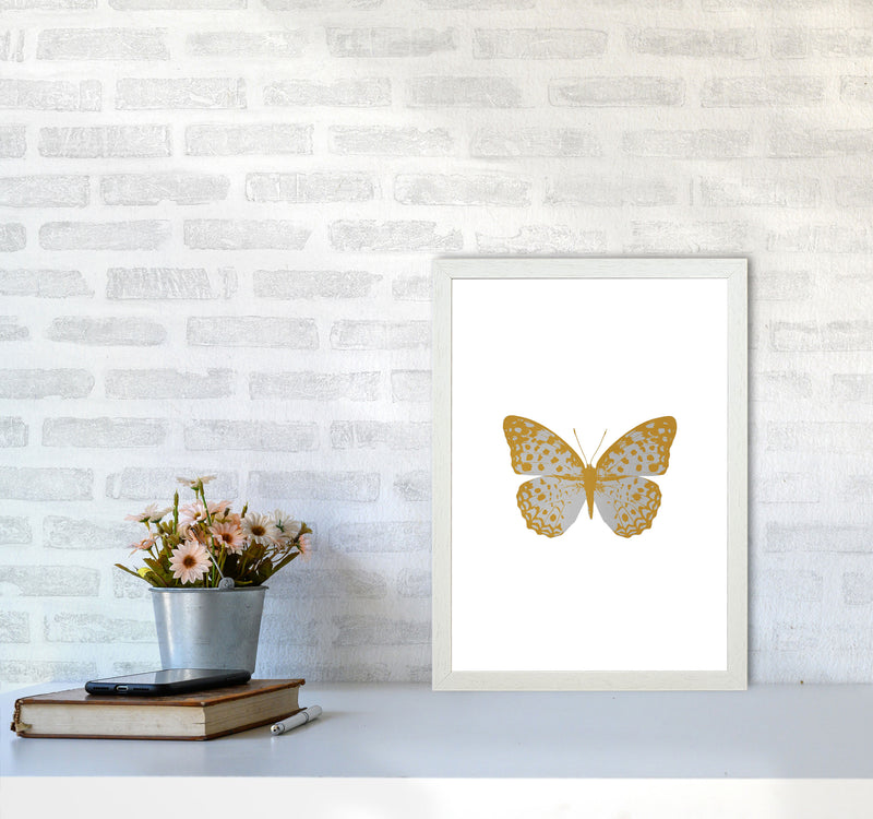 Silver Butterfly Print By Orara Studio Animal Art Print A3 Oak Frame