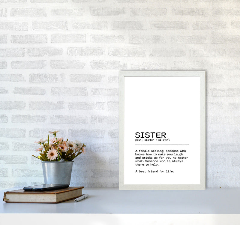 Sister Best Friend Definition Quote Print By Orara Studio A3 Oak Frame