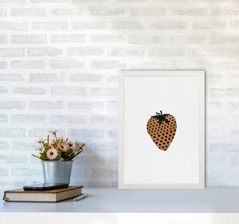 Strawberry Fruit Illustration Print By Orara Studio, Framed Kitchen Wall Art A3 Oak Frame