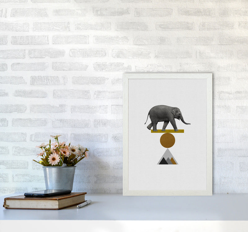 Tribal Elephant Print By Orara Studio Animal Art Print A3 Oak Frame