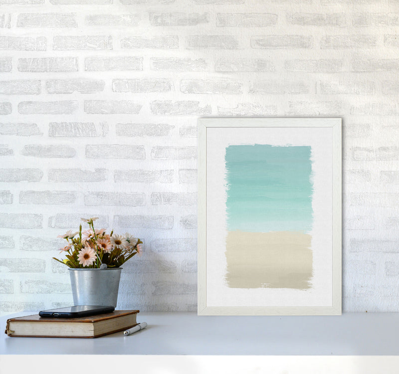 Turquoise Abstract Print By Orara Studio A3 Oak Frame