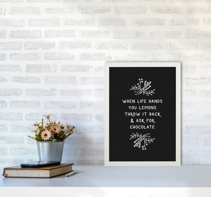 When Life Hands You Lemons Funny Quote Print By Orara Studio, Kitchen Wall Art A3 Oak Frame
