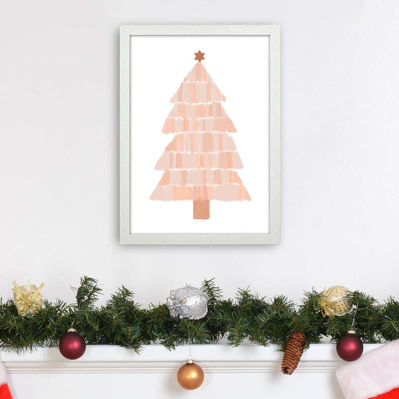 Christmas Tree Painting Christmas Art Print by Orara Studio A3 Oak Frame