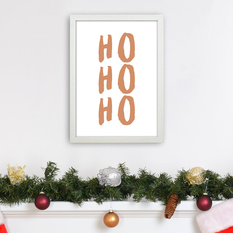 Ho Ho Ho Christmas Art Print by Orara Studio A3 Oak Frame