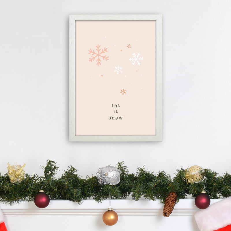 Let It Snow Christmas Art Print by Orara Studio A3 Oak Frame