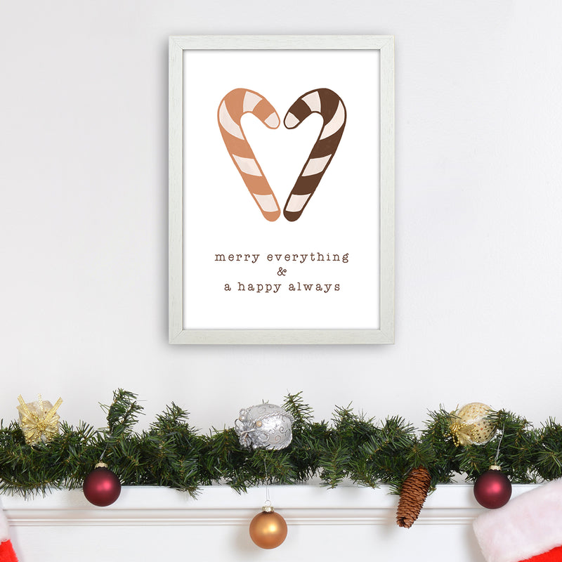 Merry Everything & A Happy Always Christmas Art Print by Orara Studio A3 Oak Frame