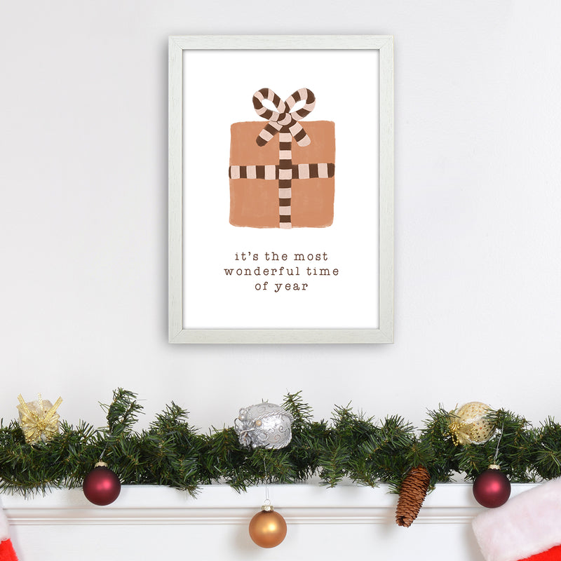 Most Wonderful Time of Year Christmas Art Print by Orara Studio A3 Oak Frame
