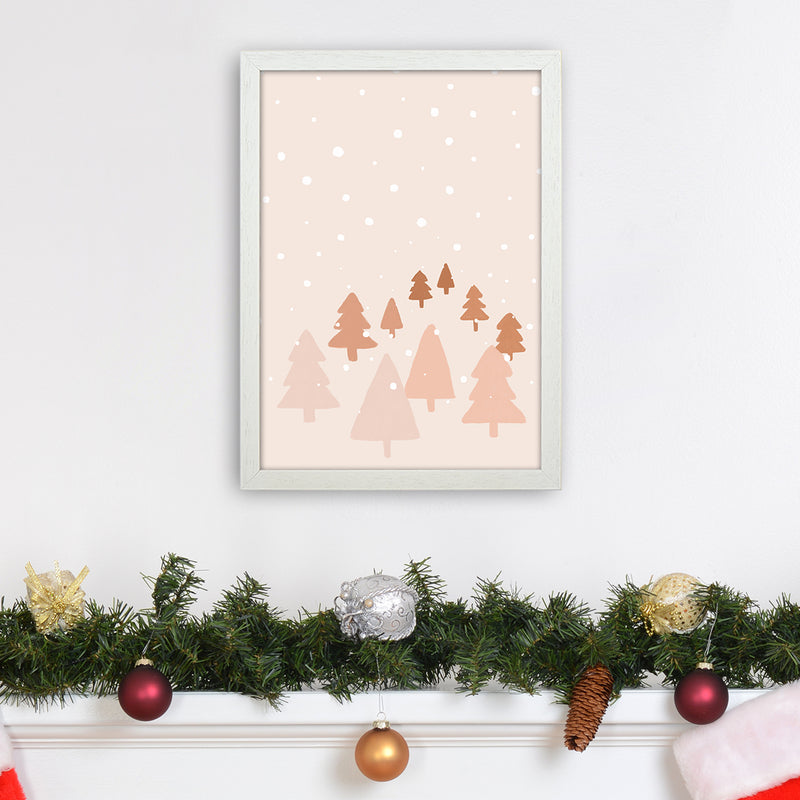 Winter Forest Christmas Art Print by Orara Studio A3 Oak Frame