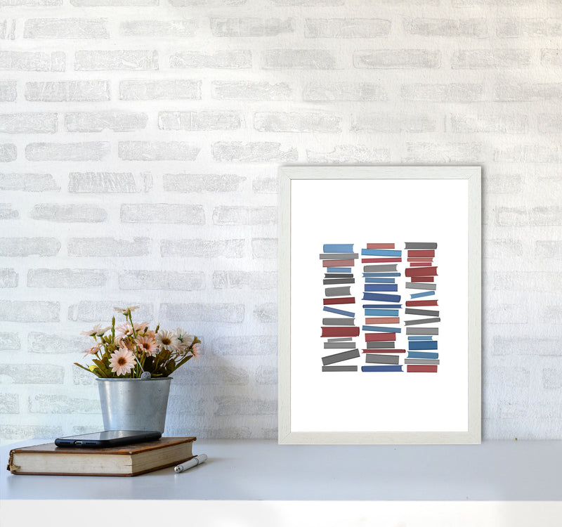 Books Colourful Abstract Art Print by Orara Studio A3 Oak Frame