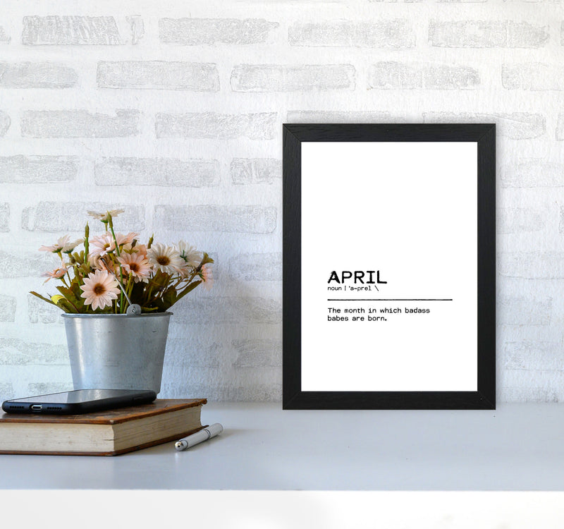 April Badass Definition Quote Print By Orara Studio A4 White Frame
