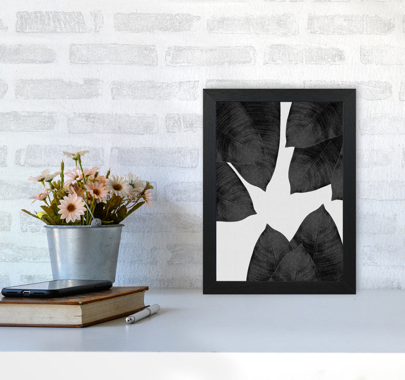 Banana Leaf Black & White I Print By Orara Studio A4 White Frame