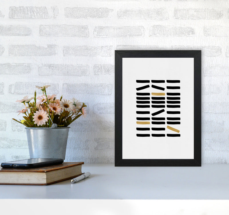 Black And Gold Abstract Print By Orara Studio A4 White Frame