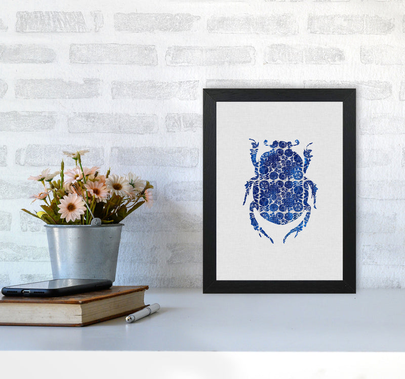 Blue Beetle I Print By Orara Studio Animal Art Print A4 White Frame
