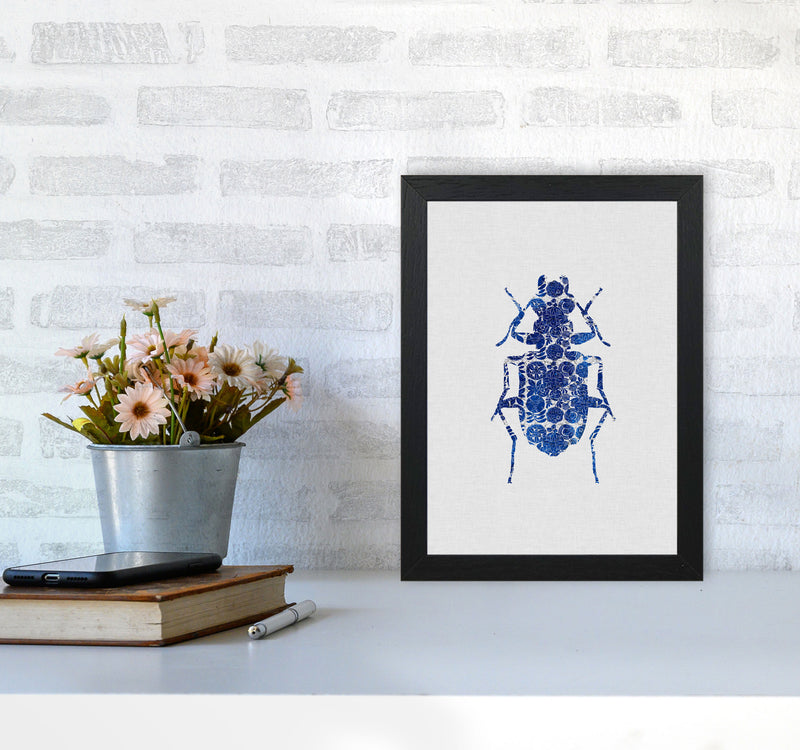 Blue Beetle II Print By Orara Studio Animal Art Print A4 White Frame