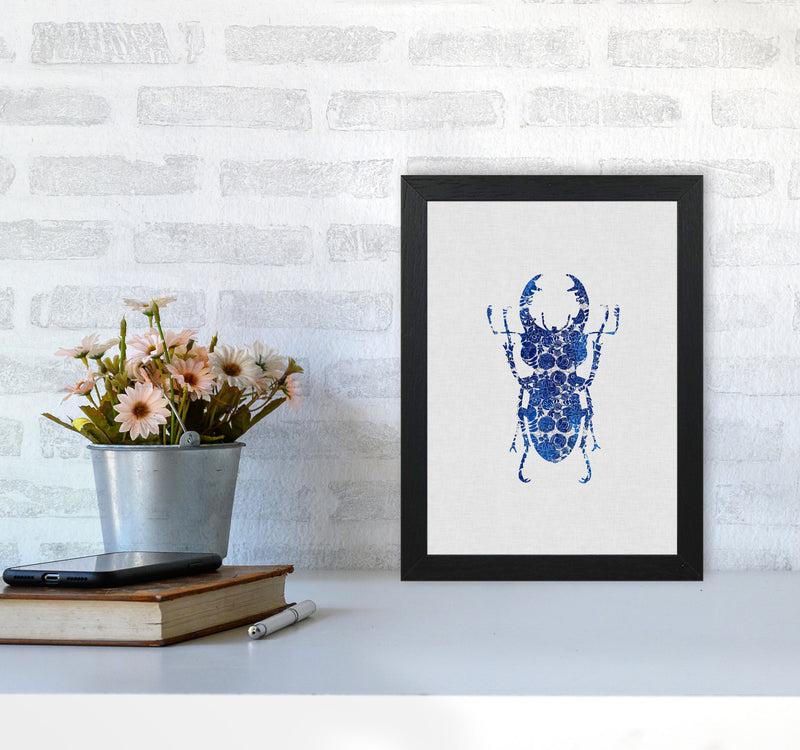 Blue Beetle III Print By Orara Studio Animal Art Print A4 White Frame