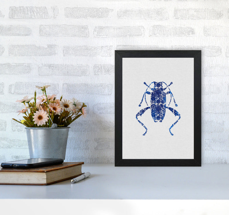 Blue Beetle IV Print By Orara Studio Animal Art Print A4 White Frame
