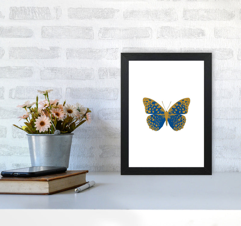 Blue Butterfly Print By Orara Studio Animal Art Print A4 White Frame