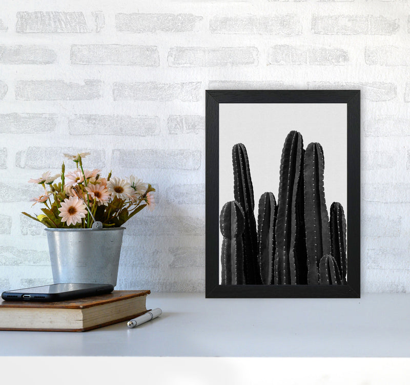 Cactus Black And White Print By Orara Studio, Framed Botanical Art A4 White Frame