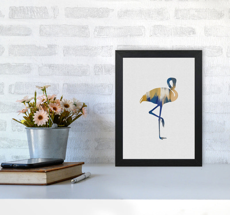 Flamingo Blue & Yellow Print By Orara Studio Animal Art Print A4 White Frame