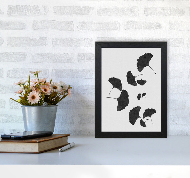 Ginkgo Leaf Black & White I Print By Orara Studio A4 White Frame