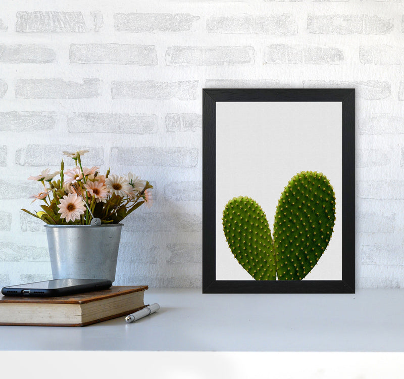 Heart Cactus Print By Orara Studio, Framed Botanical & Nature Art Print A4 White Frame