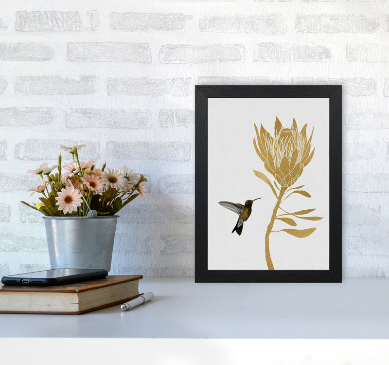 Hummingbird & Flower I Print By Orara Studio A4 White Frame