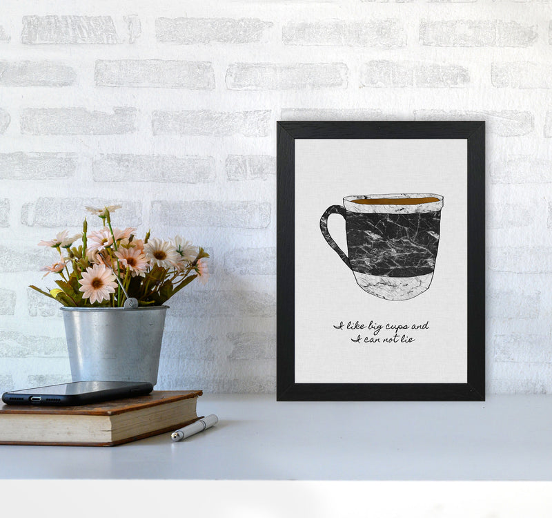 I Like Big Cups Print By Orara Studio, Framed Kitchen Wall Art A4 White Frame