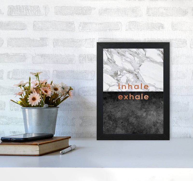 Inhale Exhale Copper Quote Print By Orara Studio A4 White Frame