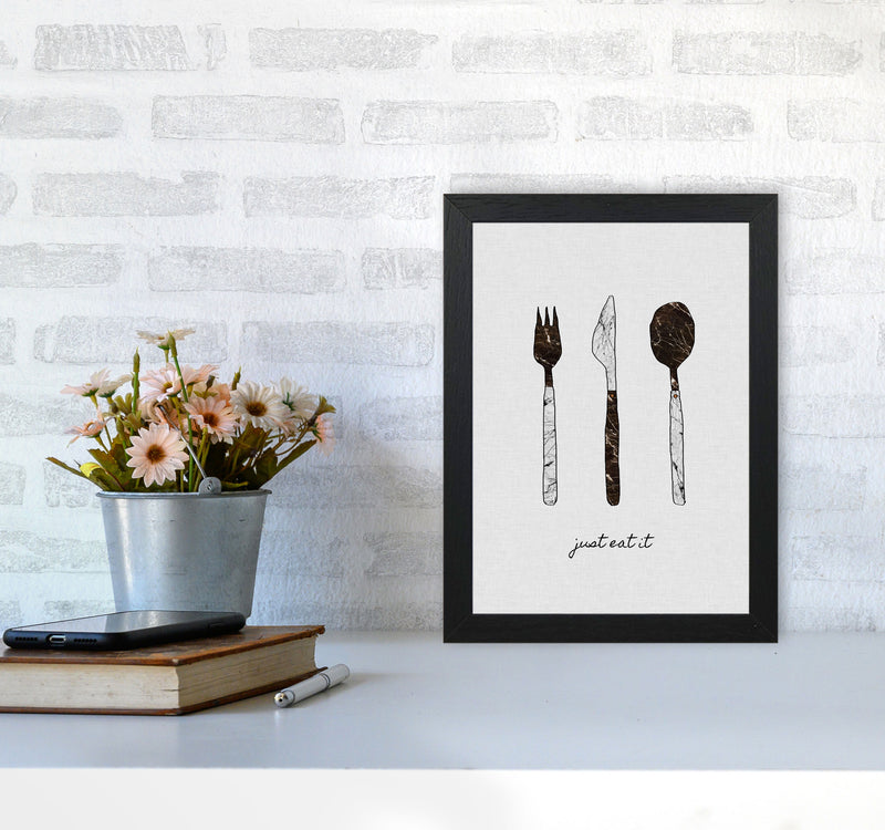 Just Eat It Print By Orara Studio, Framed Kitchen Wall Art A4 White Frame