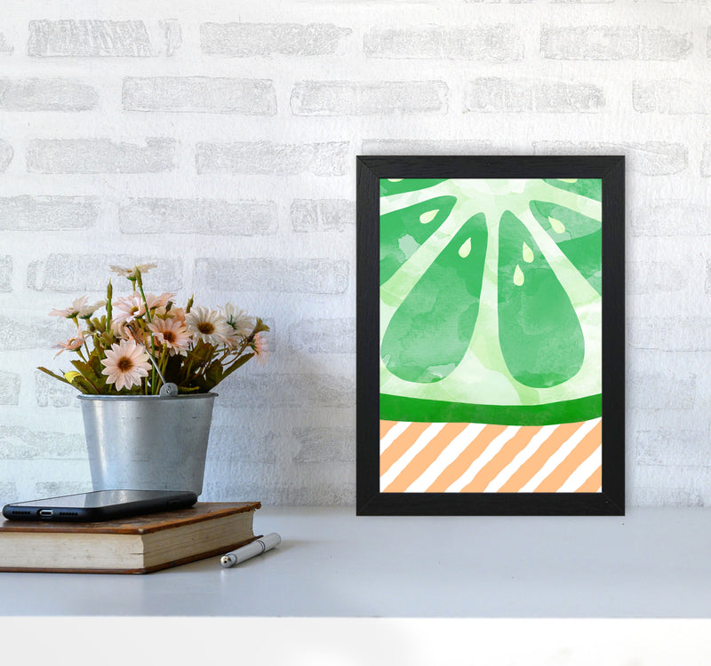 Lime Abstract Print By Orara Studio, Framed Kitchen Wall Art A4 White Frame