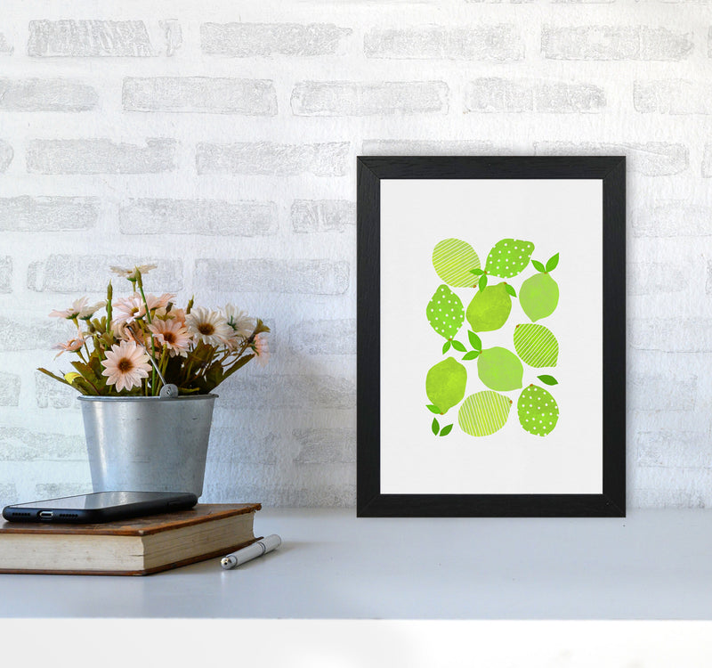 Lime Crowd Print By Orara Studio, Framed Kitchen Wall Art A4 White Frame