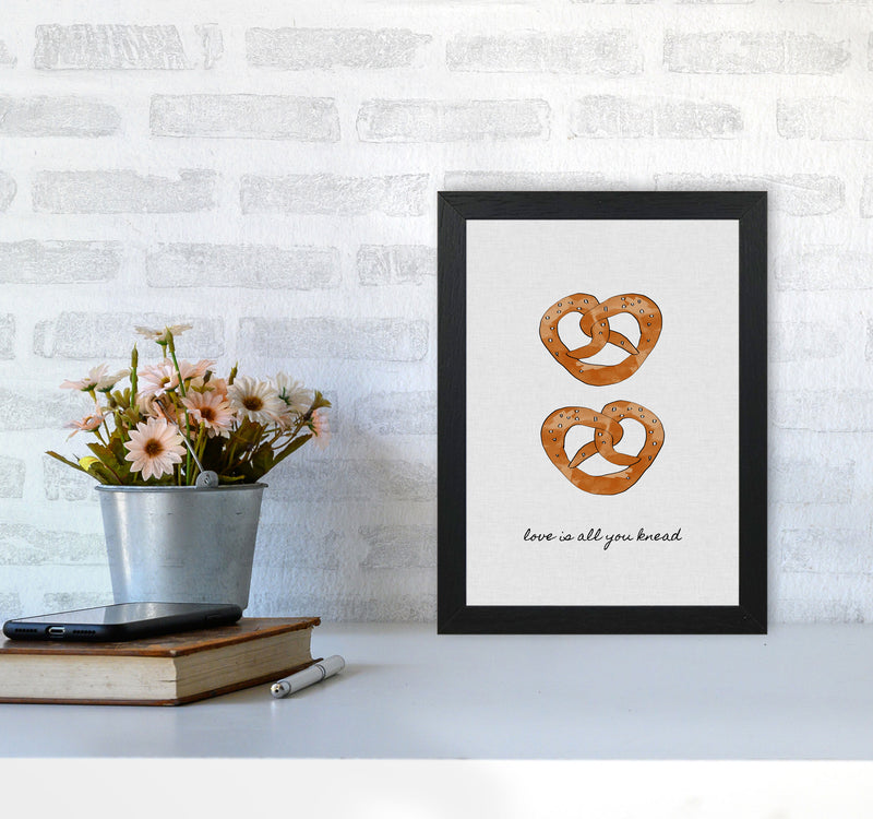 Love Is All You Knead Print By Orara Studio, Framed Kitchen Wall Art A4 White Frame