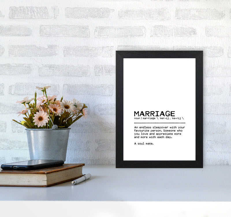 Marriage Sleepover Definition Quote Print By Orara Studio A4 White Frame