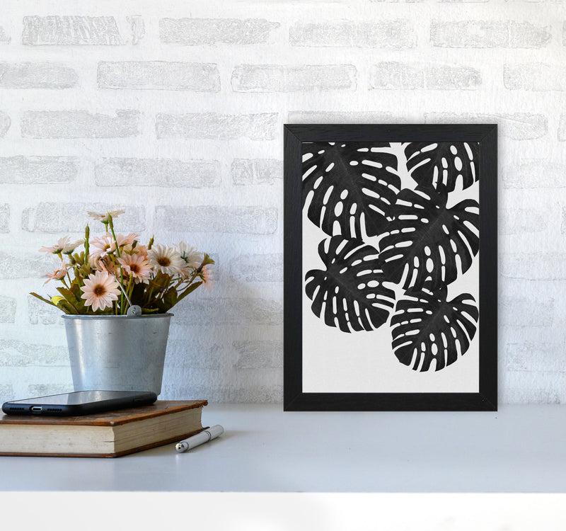 Monstera Black & White I Print By Orara Studio A4 White Frame
