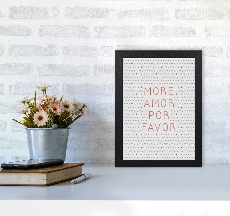 More Amor Pink Love Quote Print By Orara Studio A4 White Frame