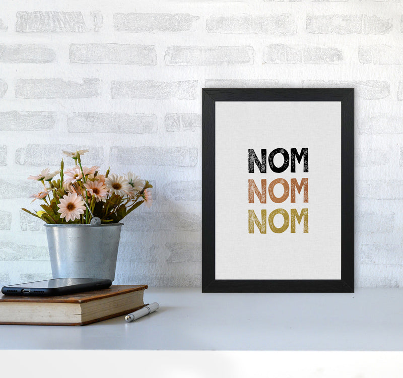 Nom Nom Nom Print By Orara Studio, Framed Kitchen Wall Art A4 White Frame