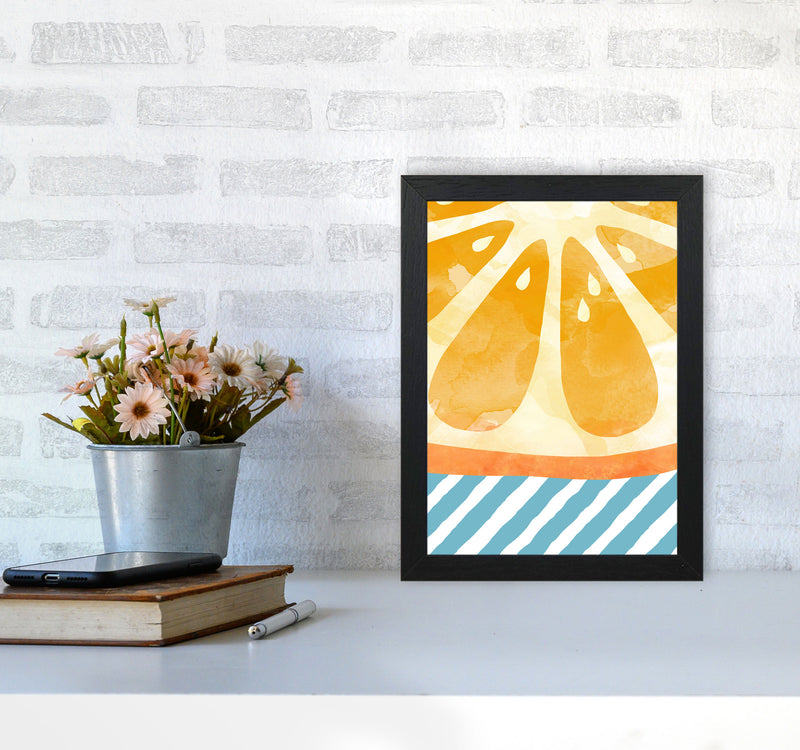 Orange Abstract Print By Orara Studio, Framed Kitchen Wall Art A4 White Frame