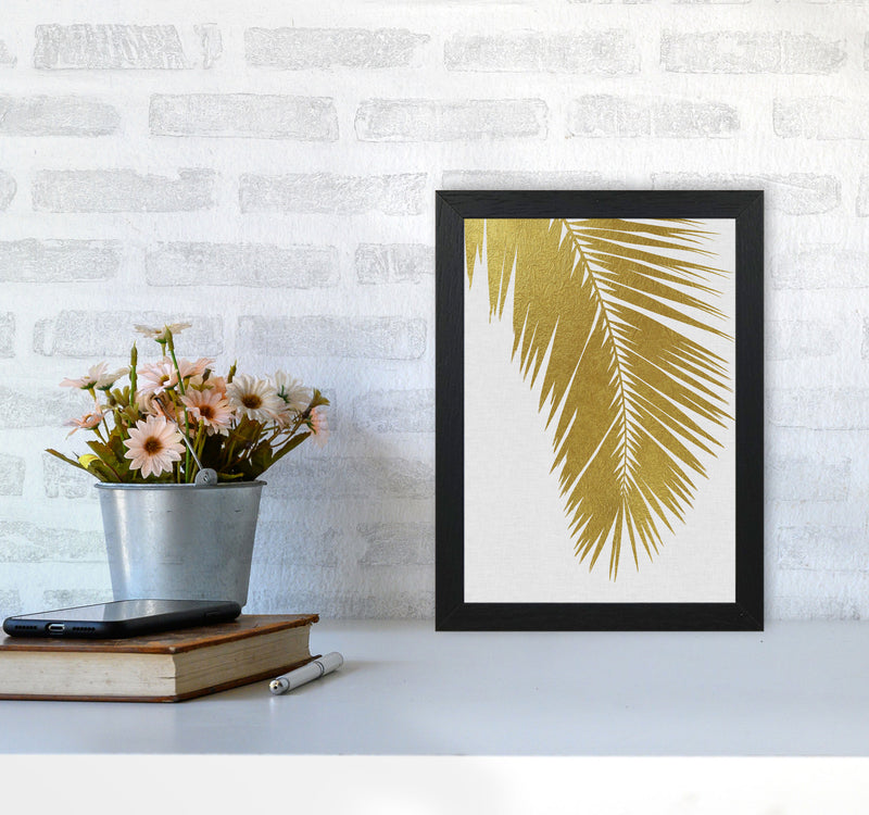 Palm Leaf Gold I Print By Orara Studio, Framed Botanical & Nature Art Print A4 White Frame