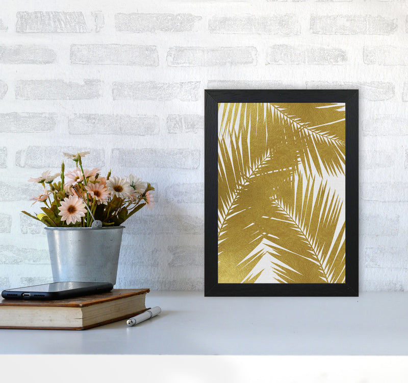 Palm Leaf Gold III Print By Orara Studio, Framed Botanical & Nature Art Print A4 White Frame