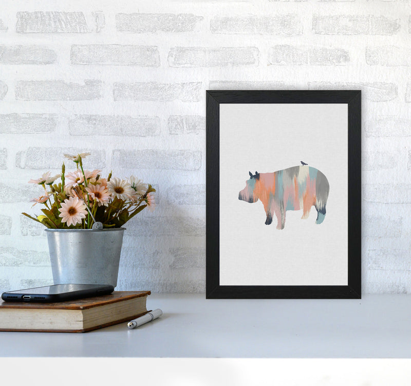 Pastel Hippo Print By Orara Studio Animal Art Print A4 White Frame