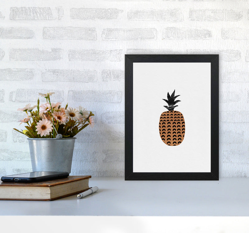 Pineapple Fruit Illustration Print By Orara Studio, Framed Kitchen Wall Art A4 White Frame