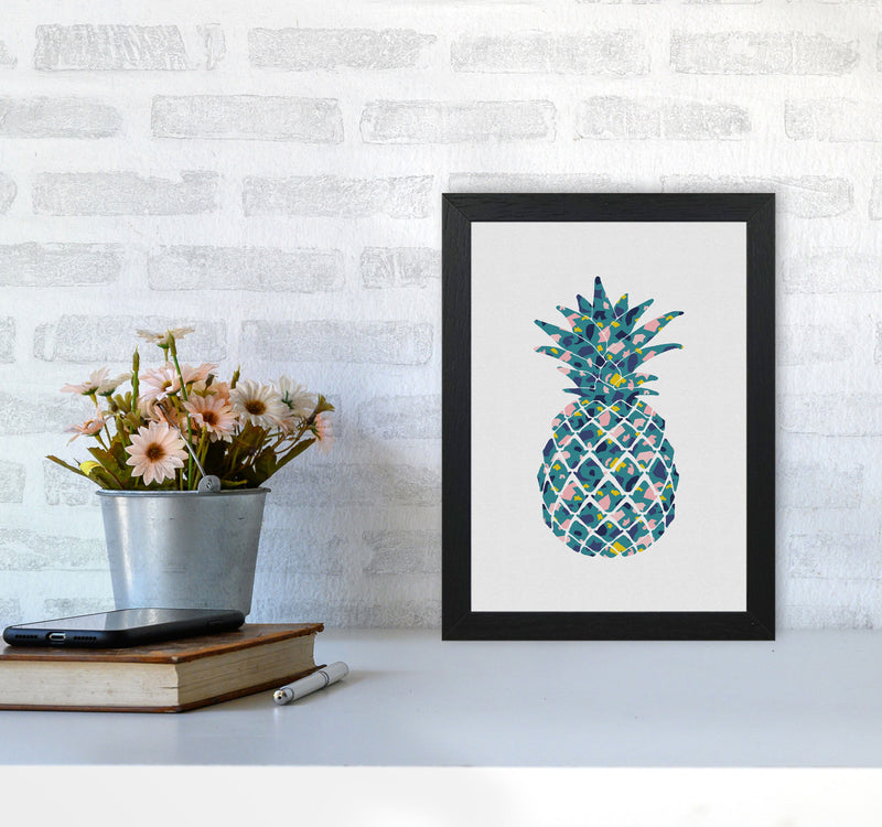 Teal Pineapple Print By Orara Studio, Framed Kitchen Wall Art A4 White Frame