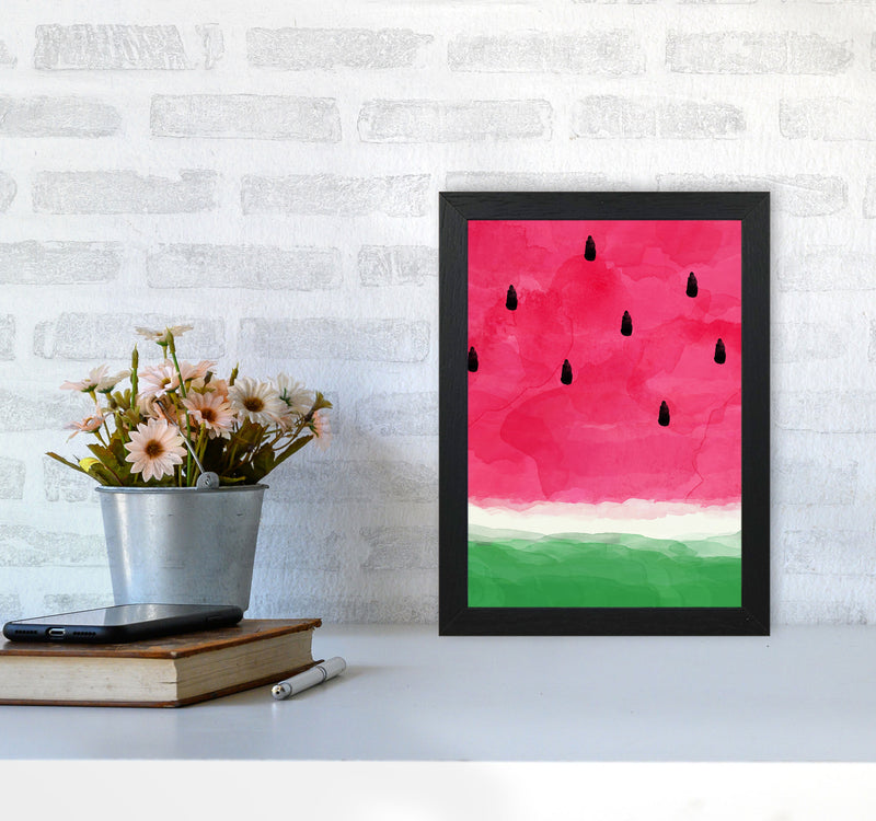 Watermelon Abstract Print By Orara Studio, Framed Kitchen Wall Art A4 White Frame