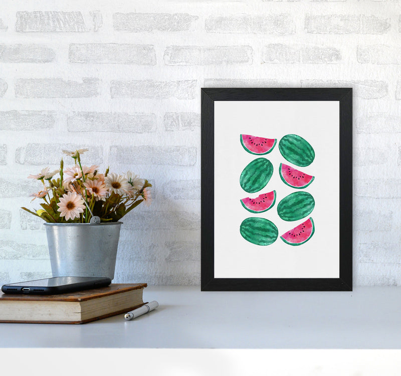 Watermelon Crowd Print By Orara Studio, Framed Kitchen Wall Art A4 White Frame
