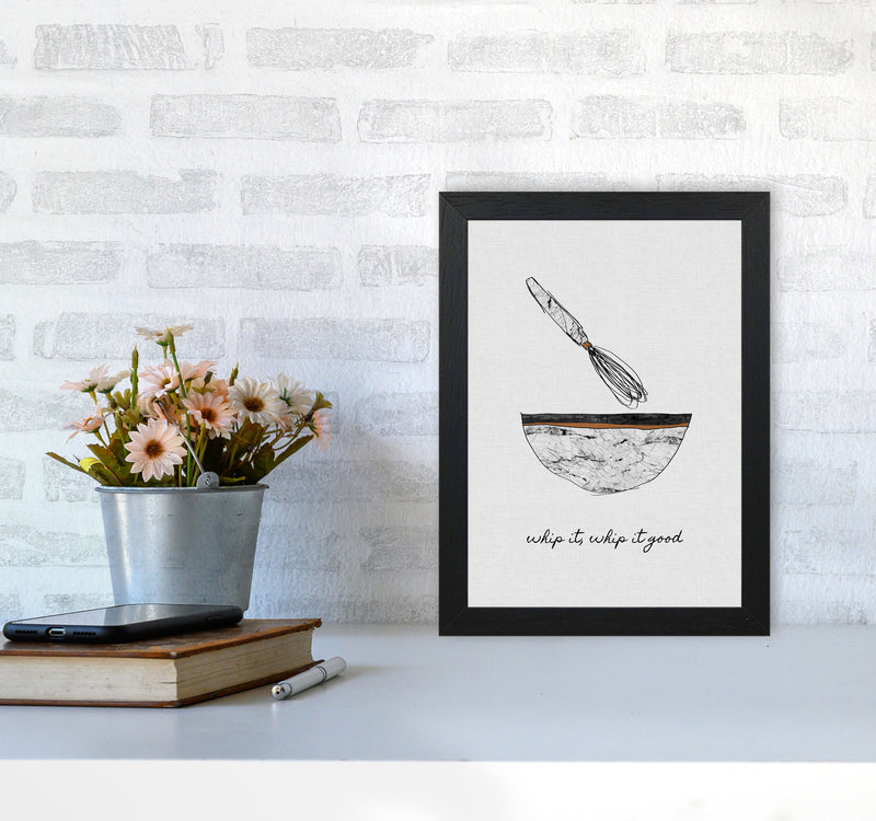 Whip It Good Print By Orara Studio, Framed Kitchen Wall Art A4 White Frame