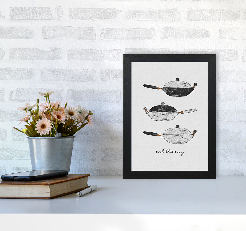 Wok This Way Print By Orara Studio, Framed Kitchen Wall Art A4 White Frame